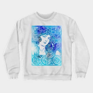 Flower Braids In Blue Crewneck Sweatshirt